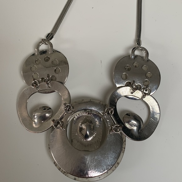 Statement  necklace with crystal.Heavy . - Picture 5 of 5